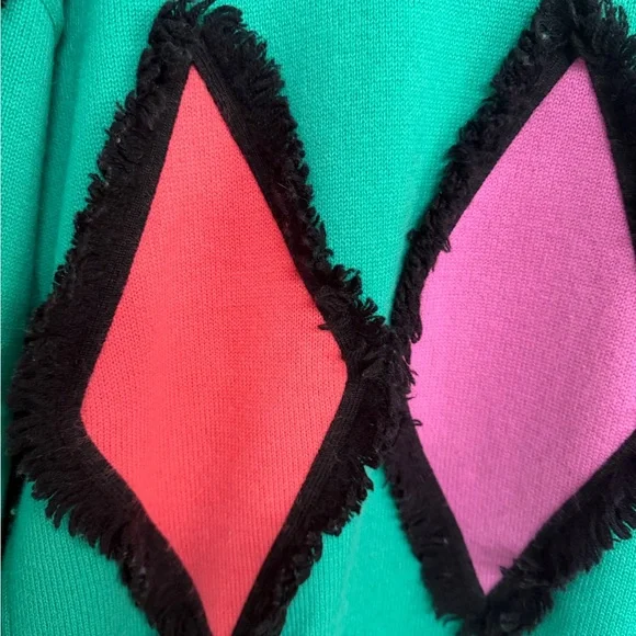Vintage Women’s 80s Escada Margaretha Ley Colorblock Sweater Geometric 100% WOOL - Picture 2 of 9